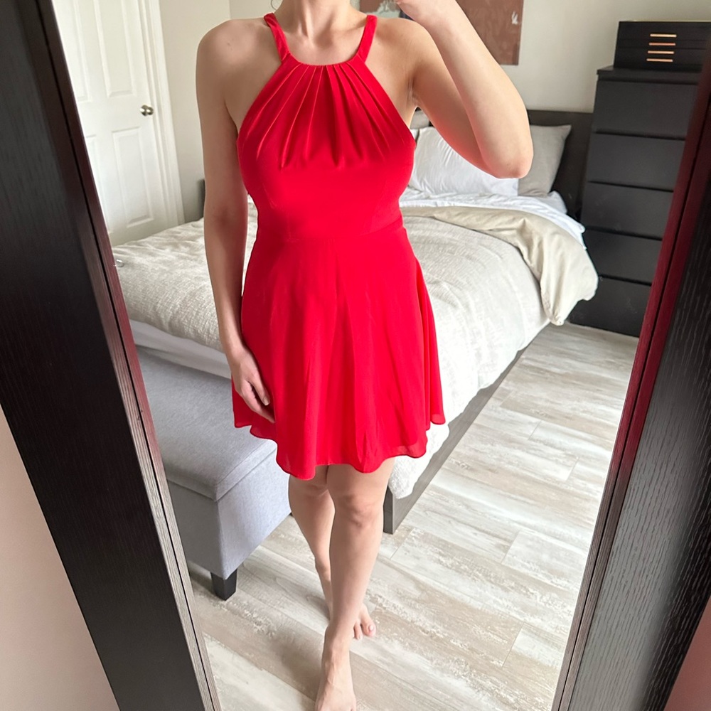 Express red skater dress in size 4